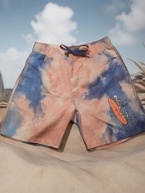 Chemistry Pastel Blue & Peach Swim Shorts